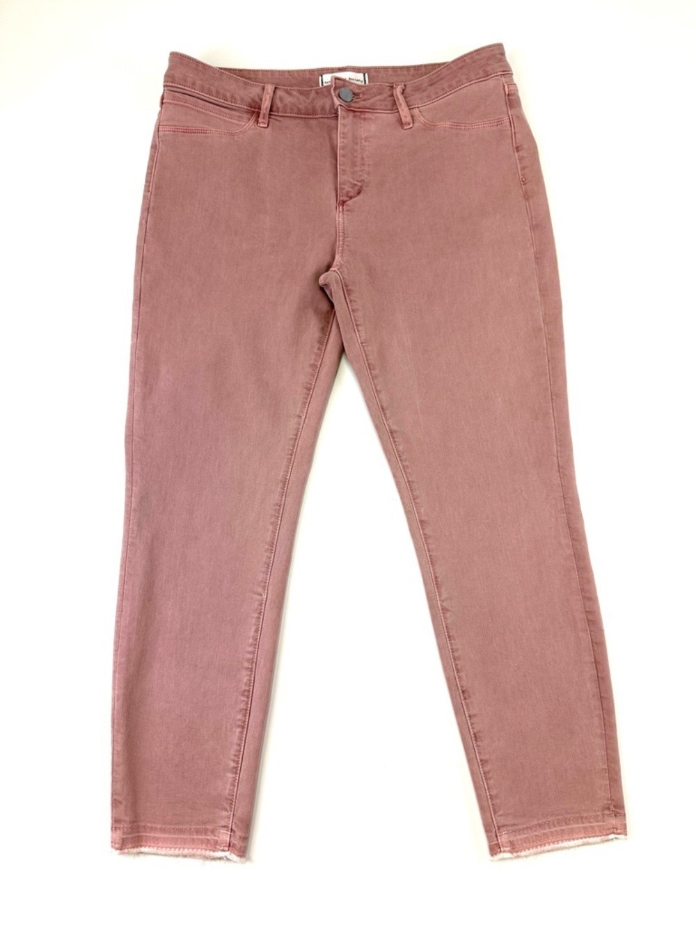 Articles of Society Carly Crop Pink Raw Hem Denim Jeans 31in Casual Mid Rise